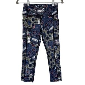 {Constantly Varied Geary CVG} "Midnight Skull" Black Purple Capri Leggings